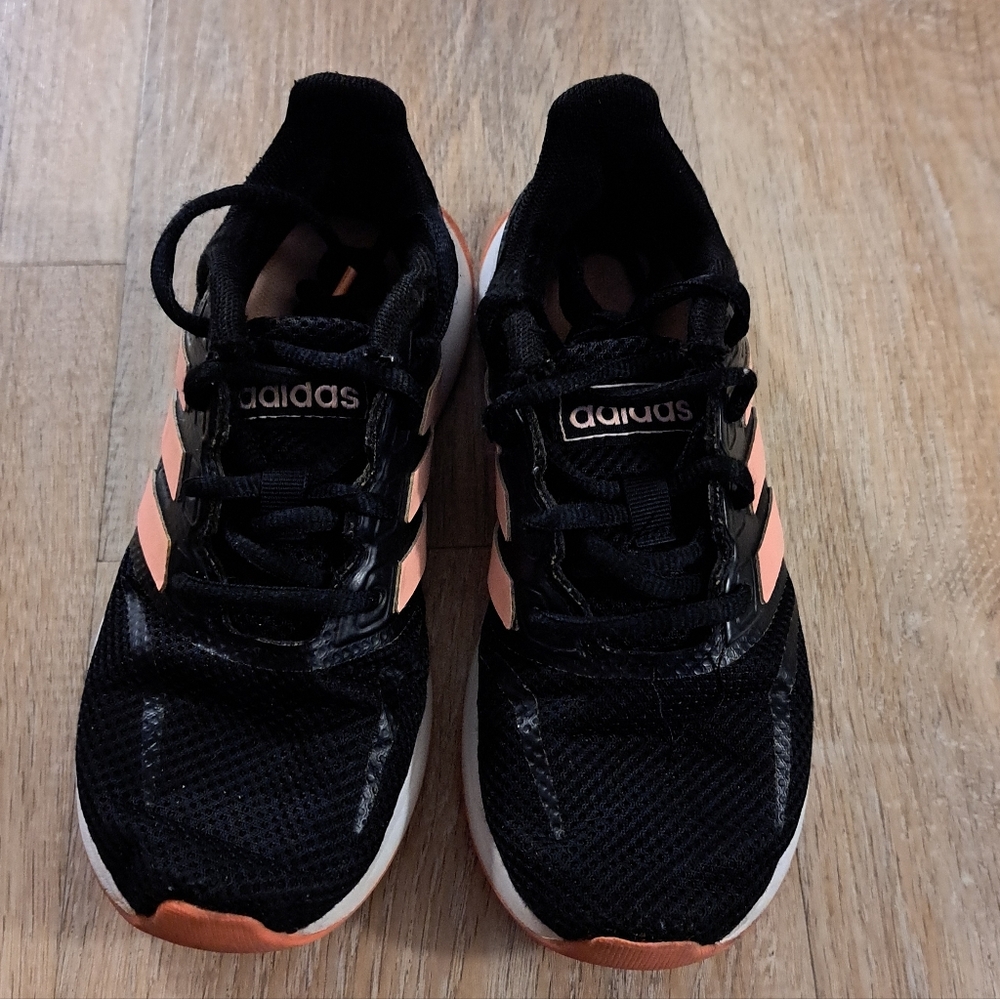 Adidas Kids Black & Coral Running Sneakers Size 12